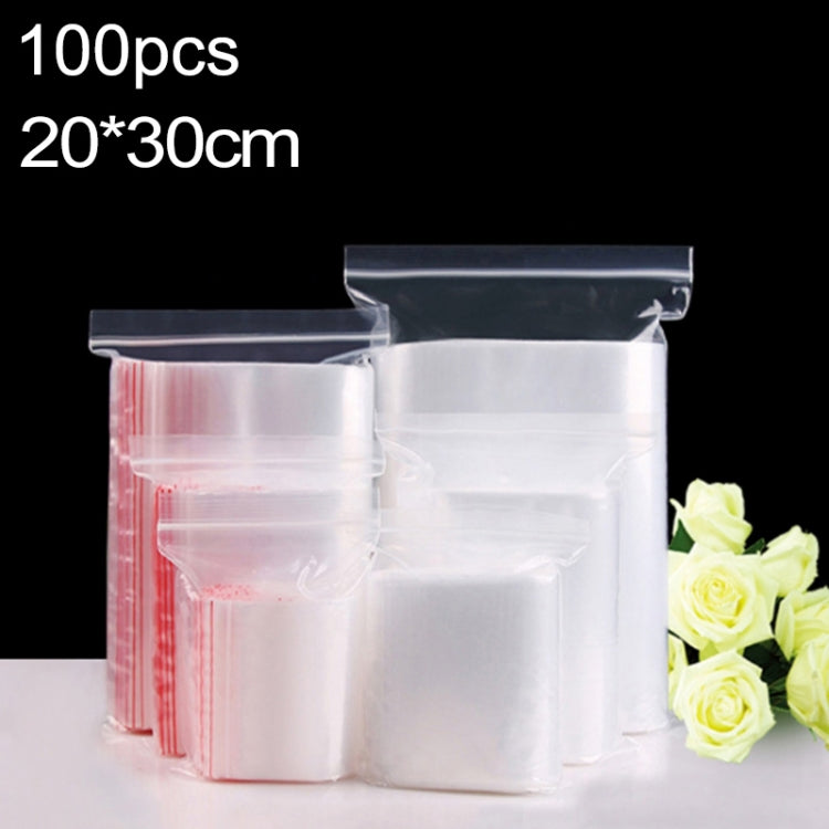 100pcs/pack PE Self Sealing Clear Zip Lock Packaging Bag, 20cm x 30cm, Custom Printing and Size are welcome, 20*30cm 20*30cm