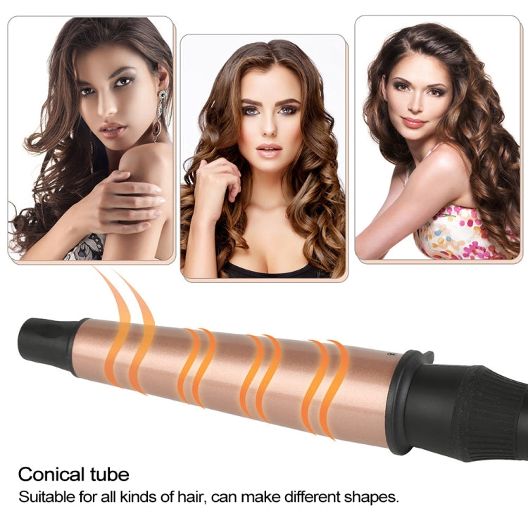 1-1.5 inch Conical Ceramic Hair Curler with Heat-resistant Gloves , UK Plug, UK Plug