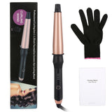 1-1.5 inch Conical Ceramic Hair Curler with Heat-resistant Gloves , UK Plug, UK Plug