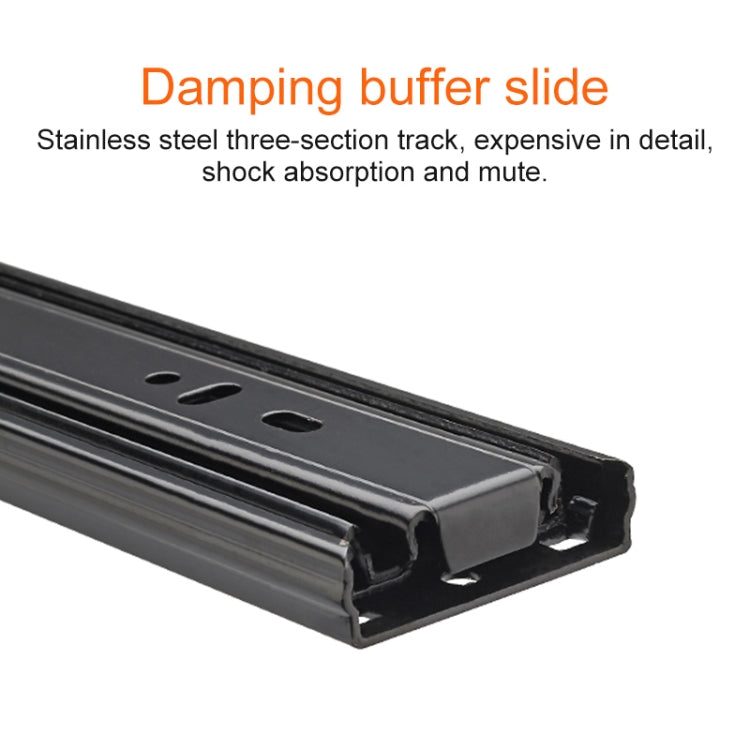 10 inches 3-section Mute Stainless Steel Sliding Drawer Slides Ball Slide Rail Length: 25cm, 10 inches
