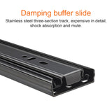 10 inches 3-section Mute Stainless Steel Sliding Drawer Slides Ball Slide Rail Length: 25cm, 10 inches