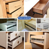 10 inches 3-section Mute Stainless Steel Sliding Drawer Slides Ball Slide Rail Length: 25cm, 10 inches