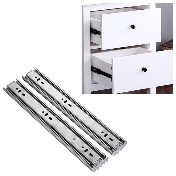 14 inches 3-section Mute Stainless Steel Sliding Drawer Slides Ball Slide Rail Length: 35cm, 14 inches 14 inches