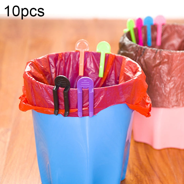 10pcs Universal Trash Bag Fixed Clip Waste Basket Rubbish Bin Garbage Can Clamp Rubbish Clip Non-slip Garbage Bag Clip, Random Color Delivery, Garbage Can Clamp Garbage Can Clamp