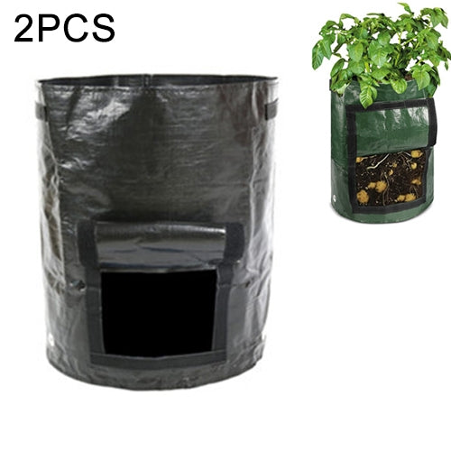2 PCS 7 Gallons Potato Planting PE Bags Woven Fabric Bags Cultivation Garden Pots Vegetable Planting Bags Grow Bags Farm Garden Supplies, Green, Black, Orange, Yellow Black HC4637B
