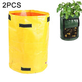 2 PCS 7 Gallons Potato Planting PE Bags Woven Fabric Bags Cultivation Garden Pots Vegetable Planting Bags Grow Bags Farm Garden Supplies, Green, Black, Orange, Yellow Yellow HC4637Y