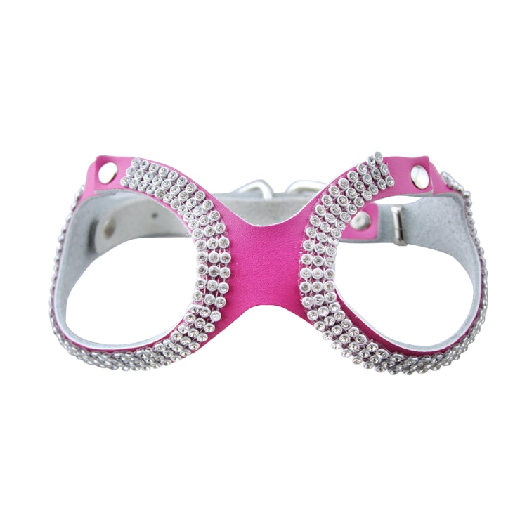 Rhinestone Leather Glasses Style Breathable Dog Chest Strap, Size: S