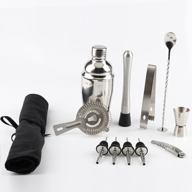 12 in 1 Stainless Steel Wine Cocktail Shaker Tools Set with Cloth Bag, Capacity: 750ml, 750ml 750ml