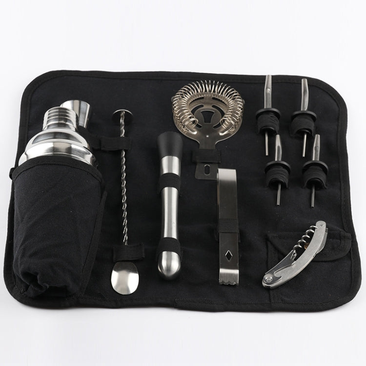 12 in 1 Stainless Steel Wine Cocktail Shaker Tools Set with Cloth Bag, Capacity: 750ml, 750ml
