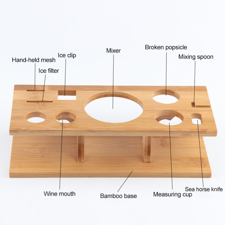 11 in 1 Stainless Steel Cocktail Shaker Tools Set with Wooden Mount, Capacity: 350ml, 350ml