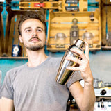 11 in 1 Stainless Steel Cocktail Shaker Tools Set with Wooden Mount, Capacity: 550ml, 550ml