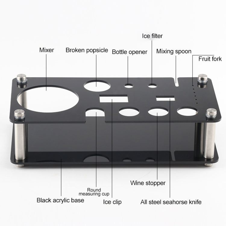 18 in 1 Cocktail Shaker Tools Setwith Acrylic Mount, , Capacity: 350ml, 350ml