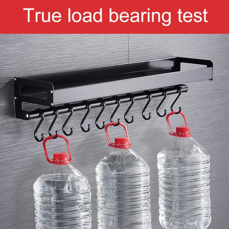 30cm 4 Hooks Kitchen Multi-function Wall Hanging Holder Seasoning Storage Rack, 30cm 4 Hooks(Silver)