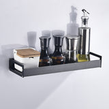 30cm Kitchen Multi-function Wall Hanging Holder Seasoning Storage Rack, 30cm(Black)