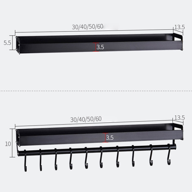 30cm Kitchen Multi-function Wall Hanging Holder Seasoning Storage Rack, 30cm(Silver)