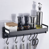 40cm 6 Hooks Kitchen Multi-function Wall Hanging Holder Seasoning Storage Rack, 40cm 6 Hooks(Black)