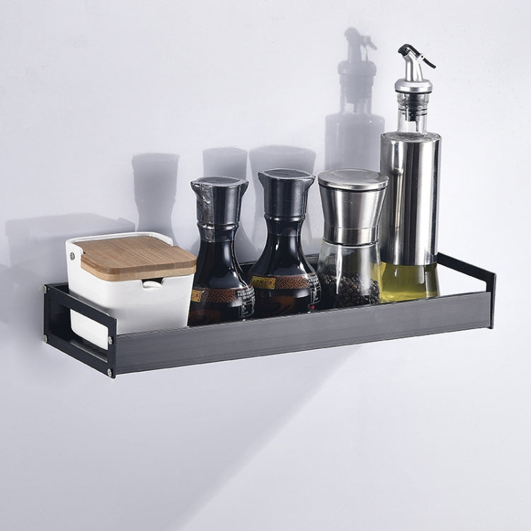 40cm Kitchen Multi-function Wall Hanging Holder Seasoning Storage Rack, 40cm(Black)