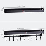 40cm Kitchen Multi-function Wall Hanging Holder Seasoning Storage Rack, 40cm(Black)