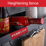 50cm 8 Hooks Kitchen Multi-function Wall Hanging Holder Seasoning Storage Rack, 50cm 8 Hooks (Black)