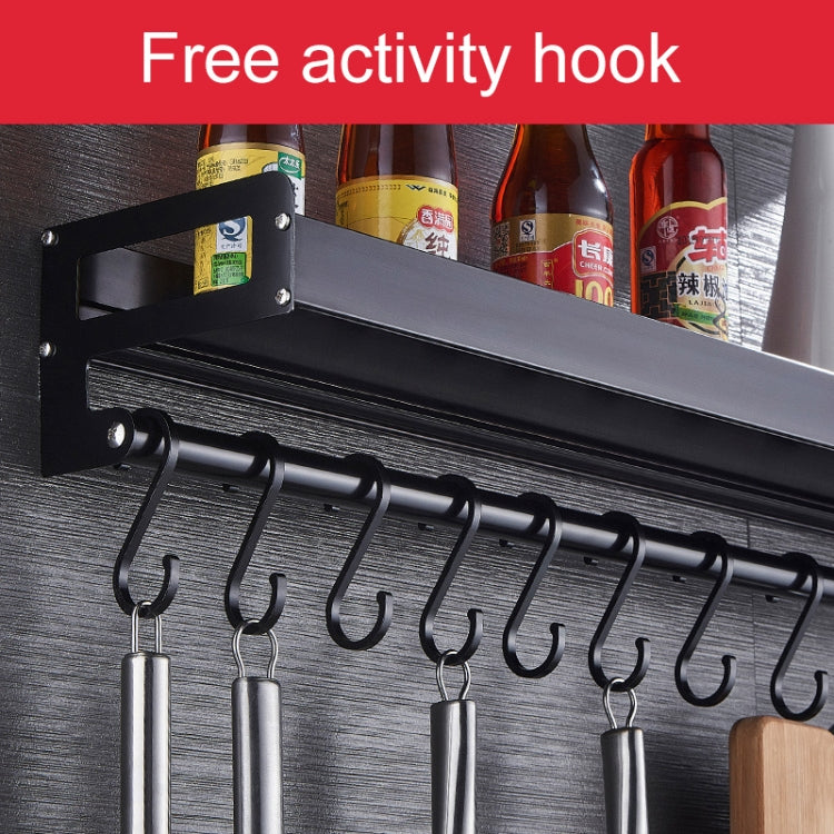 60cm 10 Hooks Kitchen Multi-function Wall Hanging Holder Seasoning Storage Rack, 60cm 10 Hooks(Silver)