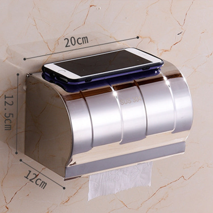 K20 304 Stainless Steel Bathroom Wall-mounted Waterproof Bright Light Paper Towel Roll Holder, K20