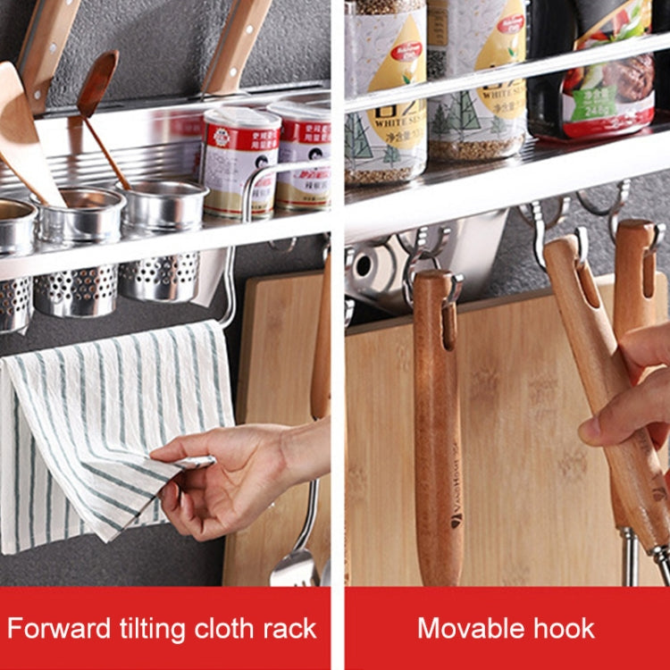 30cm Multi-function Kitchen Punching Wall-mounted Aluminum Condiment Storage Rack, 30cm Punching