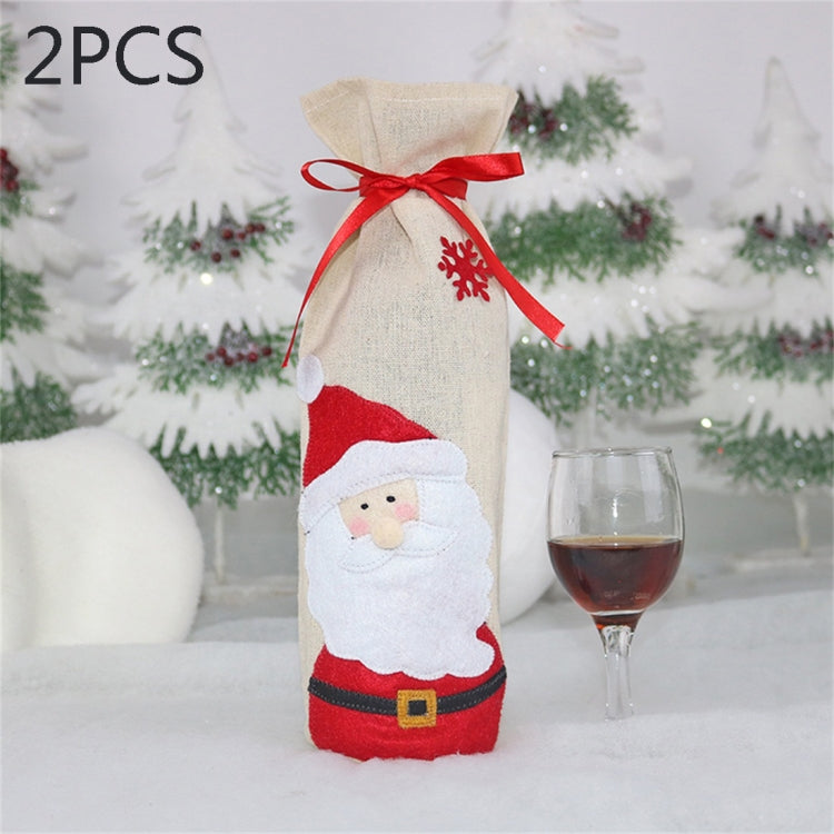 2 PCS CX20215 Snowman Pattern Wine Bottle Bag Christmas Decoration, HC4910A, HC4910B, HC4910C HC4910A