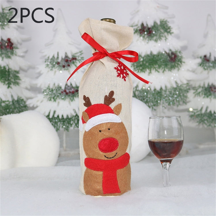 2 PCS CX20215 Snowman Pattern Wine Bottle Bag Christmas Decoration, HC4910A, HC4910B, HC4910C HC4910B