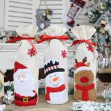 2 PCS CX20215 Snowman Pattern Wine Bottle Bag Christmas Decoration, HC4910A, HC4910B, HC4910C