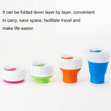 350ml Outdoor Pocket-Sized Coffee Tea Collapsible Travel Mug Silicone Cup with Lid