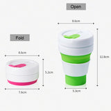 350ml Outdoor Pocket-Sized Coffee Tea Collapsible Travel Mug Silicone Cup with Lid