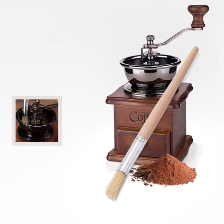 2 PCS Wood Handle Bristles Coffee Grinder Dusting Cleaning Brush, Length: 19.5cm, Cleaning Brush Cleaning Brush