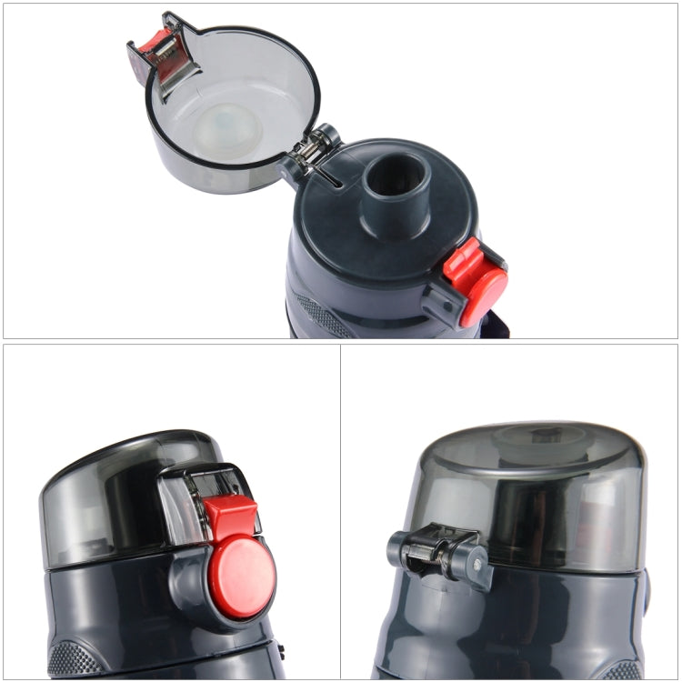 Teloy TNY-9601 650ML Portable Snap Cap Space Cup Bottle, Applicative Water Temperature: ﹣20 ~ 120 Celsius Degrees, TNY-9601 (Light Grey + Green), TNY-9601 (Grey + Orange), TNY-9601 (Dark Grey + Red)