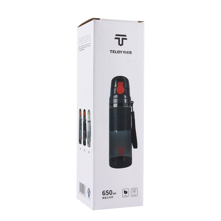 Teloy TNY-9601 650ML Portable Snap Cap Space Cup Bottle, Applicative Water Temperature: ﹣20 ~ 120 Celsius Degrees, TNY-9601 (Light Grey + Green), TNY-9601 (Grey + Orange), TNY-9601 (Dark Grey + Red)