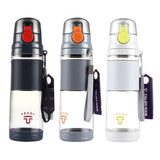 Teloy TNY-9601 650ML Portable Snap Cap Space Cup Bottle, Applicative Water Temperature: ﹣20 ~ 120 Celsius Degrees, TNY-9601 (Light Grey + Green), TNY-9601 (Grey + Orange), TNY-9601 (Dark Grey + Red)