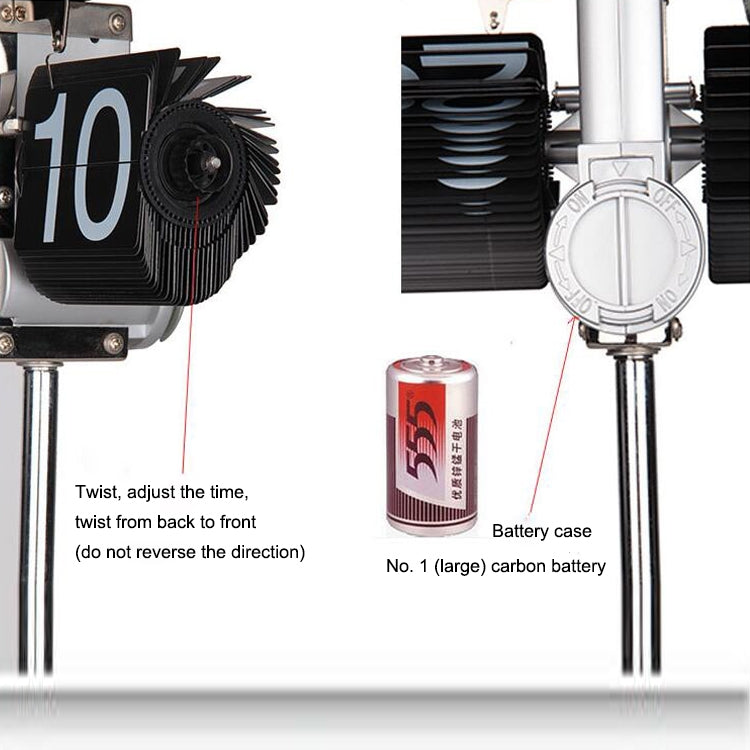 Creative Home Office Bedroom Retractable Flip Trolley Small Balance Clock, Retractable (Black)