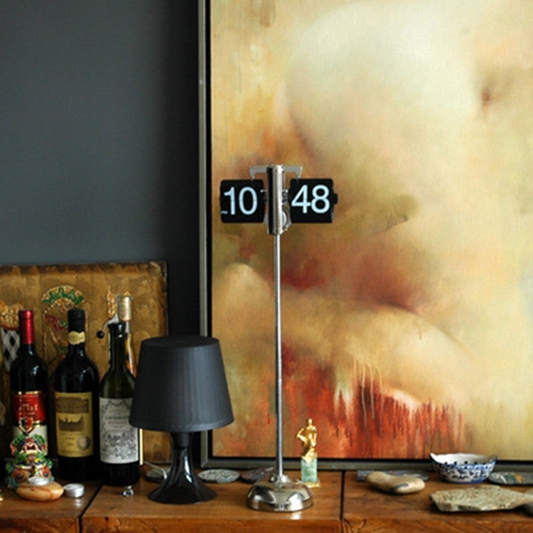 Creative Home Office Bedroom Retractable Flip Trolley Small Balance Clock, Retractable (Black)