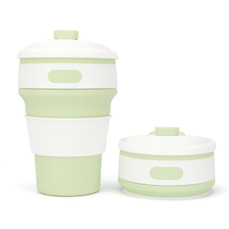 350ml Folding Portable Silicone Coffee Cup Multi-function Travel Cup Green