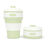 350ml Folding Portable Silicone Coffee Cup Multi-function Travel Cup Green