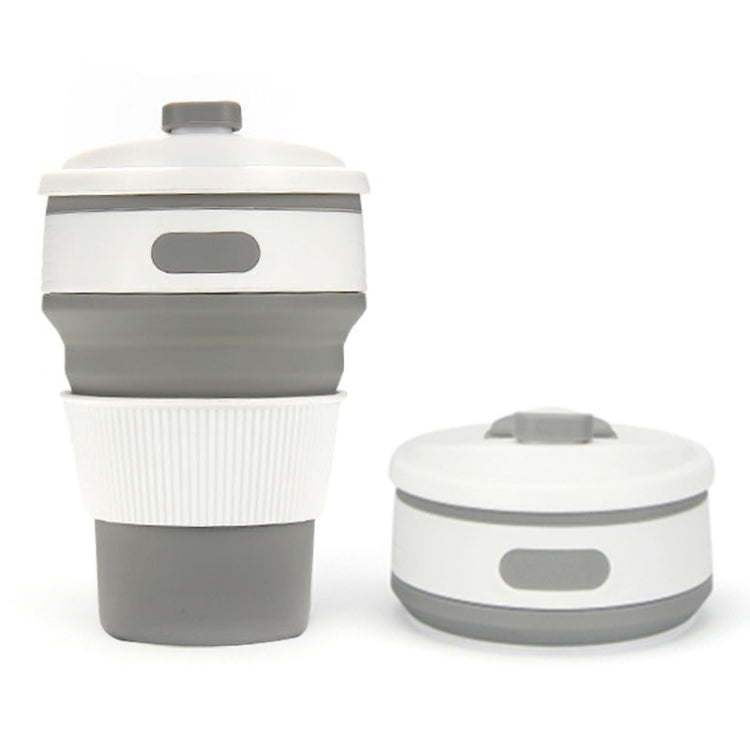 350ml Folding Portable Silicone Coffee Cup Multi-function Travel Cup Grey