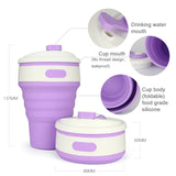 350ml Folding Portable Silicone Coffee Cup Multi-function Travel Cup