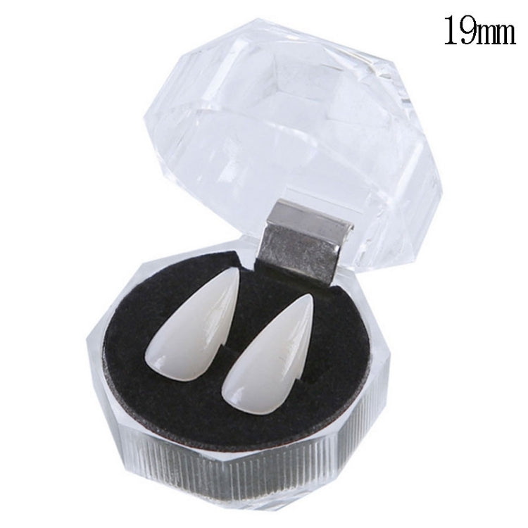 1 Pair 19mm Halloween Party Dentures Props Vampire Zombie Devil Fangs Teeth, 19mm
