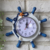 Wooden Helmsman Ship Wheel Shape Decorative Living Room Wall Clock, Size: 22*22*2.5cm, HC5673A, HC5673B HC5673B