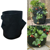 3 Pockets 18L / 5 Gallon Non-woven Felt Strawberry Planting Bag, Size: 23X28cm, Size: 23X28cm Size: 23X28cm Black