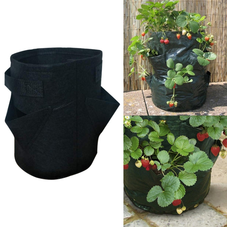 3 Pockets 18L / 5 Gallon Non-woven Felt Strawberry Planting Bag, Size: 23X28cm, Size: 23X28cm Size: 23X28cm Black