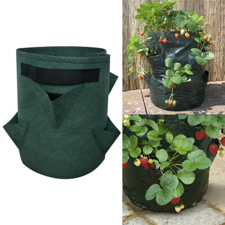 3 Pockets 18L / 5 Gallon Non-woven Felt Strawberry Planting Bag, Size: 23X28cm, Size: 23X28cm Size: 23X28cm Green