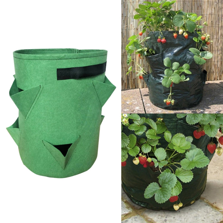 3 Pockets 18L / 5 Gallon Non-woven Felt Strawberry Planting Bag, Size: 23X28cm, Size: 23X28cm Size: 23X28cm Grass Green