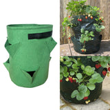 3 Pockets 18L / 5 Gallon Non-woven Felt Strawberry Planting Bag, Size: 23X28cm, Size: 23X28cm Size: 23X28cm Grass Green