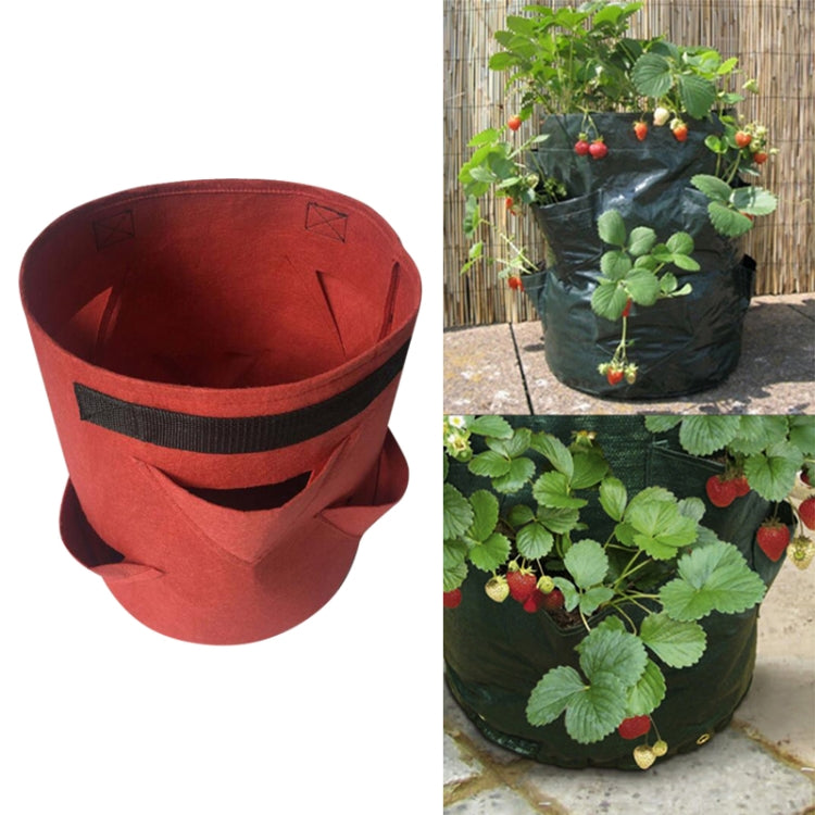 3 Pockets 18L / 5 Gallon Non-woven Felt Strawberry Planting Bag, Size: 23X28cm, Size: 23X28cm Size: 23X28cm Red