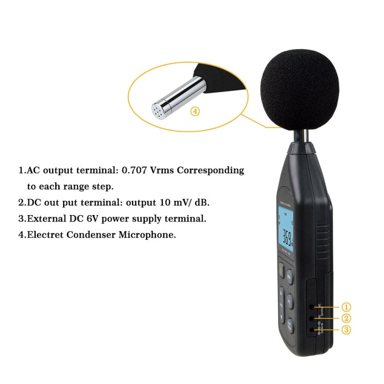 Wintact WT1357 Digital Sound Level Meter, Range: 30dB~130dB, WT1357 - Zen Craft